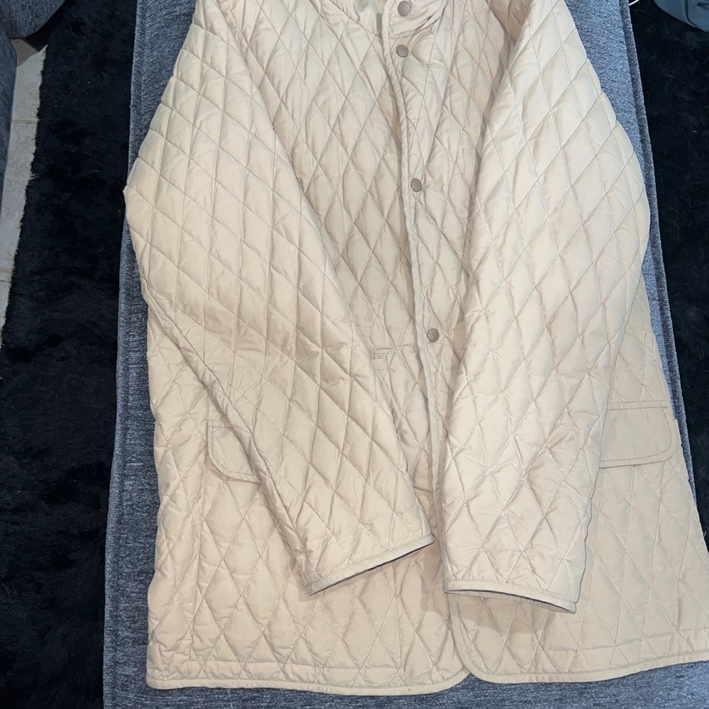 Women's Vintage Moncler Quilted Down Jacket Beige Size 3
